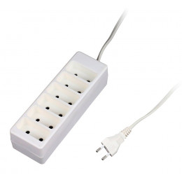 Bloc 6 Prises 2p 6a Blanc