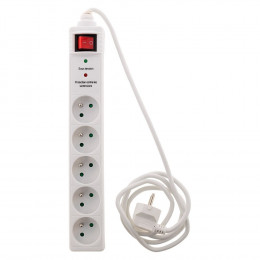 Bloc 5x 16a Avec Interrupteur Parafoudre + Parasurtenseur - Blanc - Zenitech