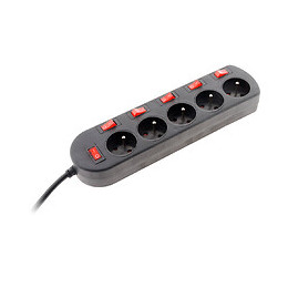 Bloc Sono 5 Prises 16a 2p+t + 6 Interrupteurs Câblé Ho5vv-f 3g1,5mm² 3m - Zenitech