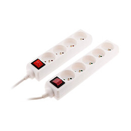 Lot De 2 Blocs 4x 16a Et 5x 16a Avec Interrupteur Blanc - Zenitech