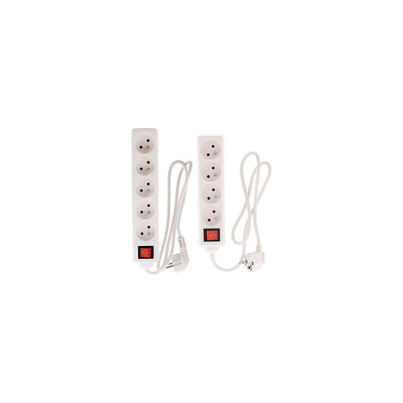Lot De 2 Blocs 4x 16a Et 5x 16a Avec Interrupteur Blanc - Zenitech