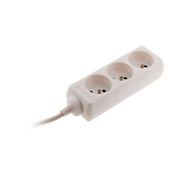 Bloc 3 Prises Avec Fiche Extra Plate Blanc 1m - Zenitech