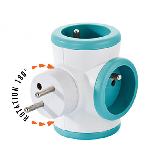 Triplite 3x16a Rotative Turquoise - Watt And Co