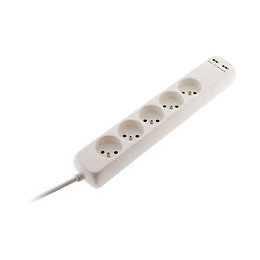 Bloc 5 Prises 16a 2p+t Avec 2x Usb En 2.1a Câble H05vv-f 3g1mm² 1m - Zenitech
