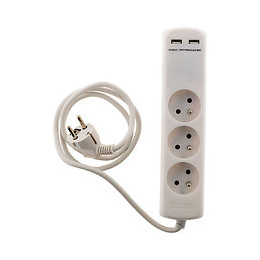 Bloc 3 Prises 16a 2p+t Avec 2x Usb En 2.1a Câble H05vv-f 3g1mm² 1m - Zenitech