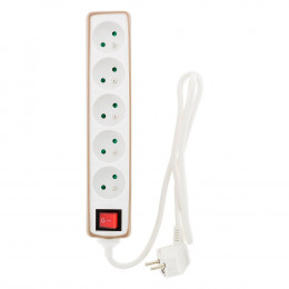Multiprise 5 Prises 16a 2p+t Avec Interrupteur Et Housse Taupe - Zenitech