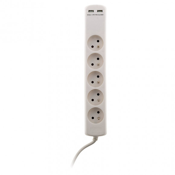 Bloc 5 Prises 16a 2p+t Avec 2x Usb En 2.1a Câble H05vv-f 3g1mm² 1m - Zenitech