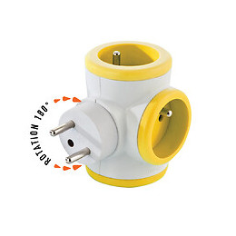 Triplite 3x16a Rotative Jaune - Watt And Co