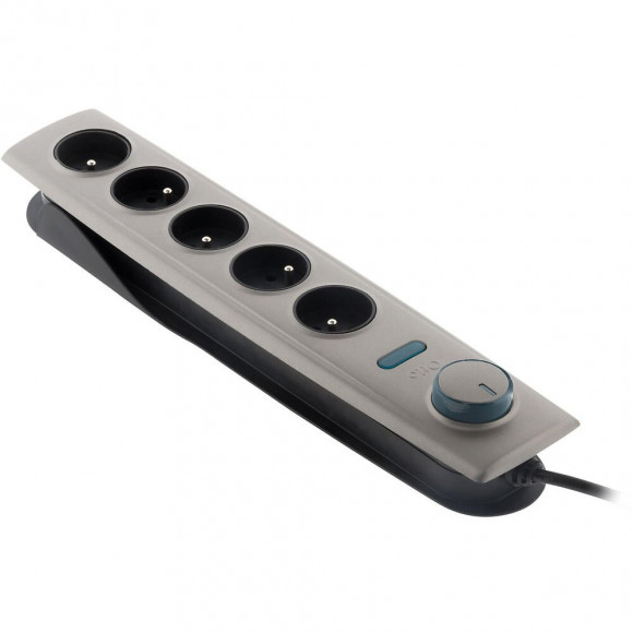 Bloc Multiprise Parafoudre 5 Prises Avec Interrupteur - Titanium - Otio