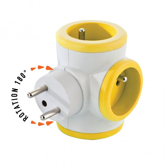 Triplite 3x16a Rotative Jaune - Watt And Co