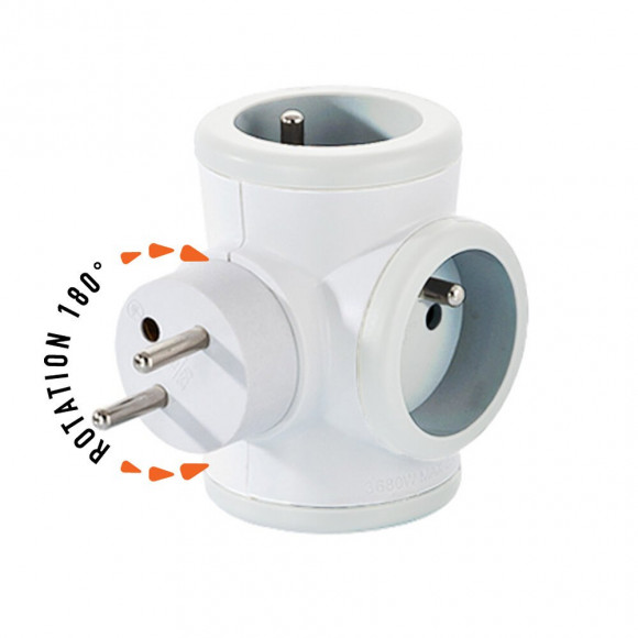 Triplite 3x16a Rotative Blanc - Watt And Co