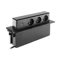 Bloc Multiprise Encastrable 3x 16a 2p+t Avec 2 Ports Usb - Otio