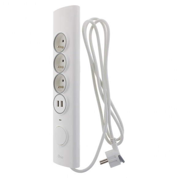 Multiprise D'angle 3p 16a + 1p 16a Latérale + 2 Usb Parafoudre Précâblée - Otio