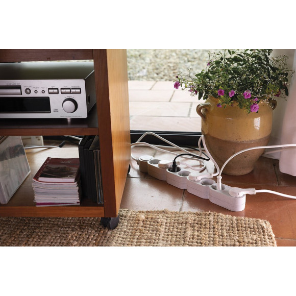 Bloc Multiprise Écoresponsable 8 Prises 2p+t Home Green - Blanc