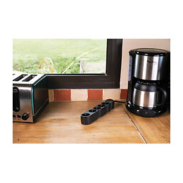 Bloc Multiprise Écoresponsable 5 Prises 2p+t Home Green - Noir