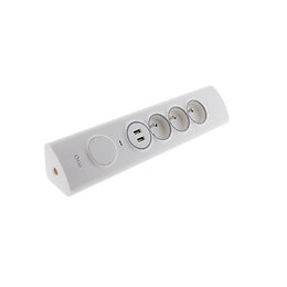 Multiprise D'angle 3p 16a + 1p 16a Latérale + 2 Usb Parafoudre À Câbler - Otio