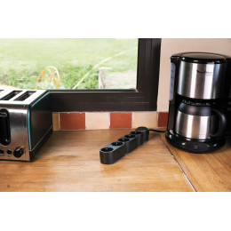 Bloc Multiprise Écoresponsable 5 Prises 2p+t Home Green - Noir