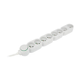 Bloc Multiprise Écoresponsable 8 Prises 2p+t Home Green - Blanc