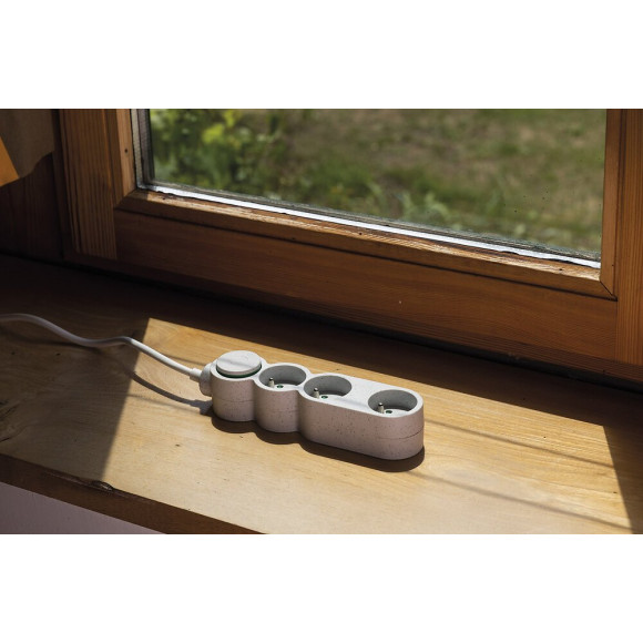 Bloc Multiprises Écoresponsable 3 Prises 2p+t Home Green - Blanc