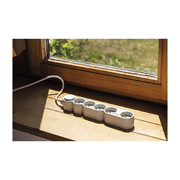 Bloc Multiprise Écoresponsable 5 Prises 2p+t Home Green - Blanc