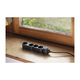 Bloc Multiprise Écoresponsable 4 Prises 2p+t  Home Green - Noir