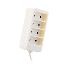 Bloc Multiprise 4 Prises 6a 2p Blanc