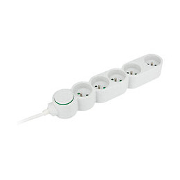 Bloc Multiprise Écoresponsable 5 Prises 2p+t Home Green - Blanc