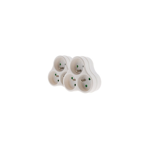Lot De 2 Triplites 3x 16a Triangulaires Blanc