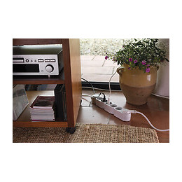 Bloc Multiprise Écoresponsable 6 Prises 2p+t Home Green - Blanc