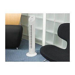 Bestron Ventilateur Colonne 75cm - Minuterie 120 Mn - 50w - Blanc - Debit Dair 26,25m3/min.- Vitesse De Lair 2,65m/sec