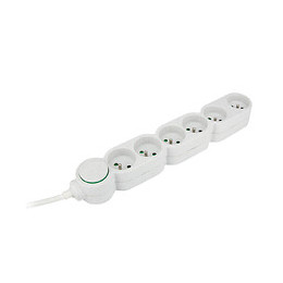 Bloc Multiprise Écoresponsable 6 Prises 2p+t Home Green - Blanc