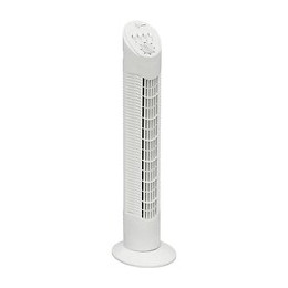Bestron Ventilateur Colonne 75cm - Minuterie 120 Mn - 50w - Blanc - Debit Dair 26,25m3/min.- Vitesse De Lair 2,65m/sec