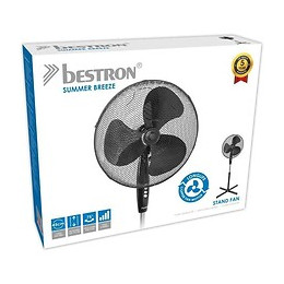 Bestron Ventilateur Sur Pied - Panier 45cm - Noir - 45w - Debit Dair 58,45m3/min. - Vitesse De Lair 3,13m/sec - Sonore: 56,6 Db