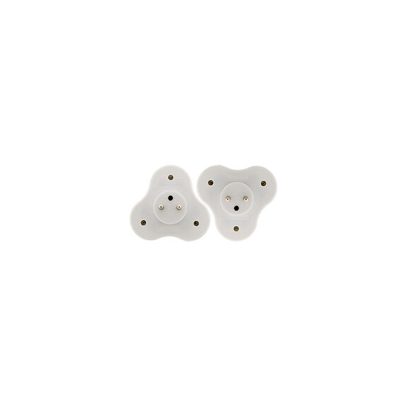 Lot De 2 Triplites 3x 16a Triangulaires Blanc