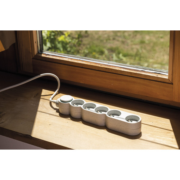 Bloc Multiprise Écoresponsable 5 Prises 2p+t Home Green - Blanc