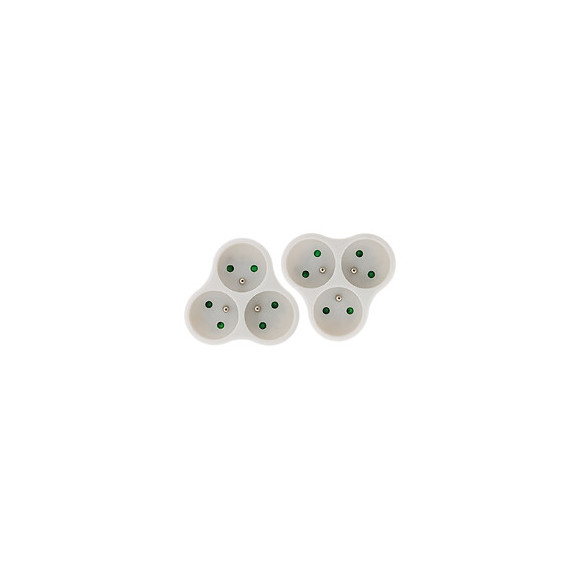 Lot De 2 Triplites 3x 16a Triangulaires Blanc