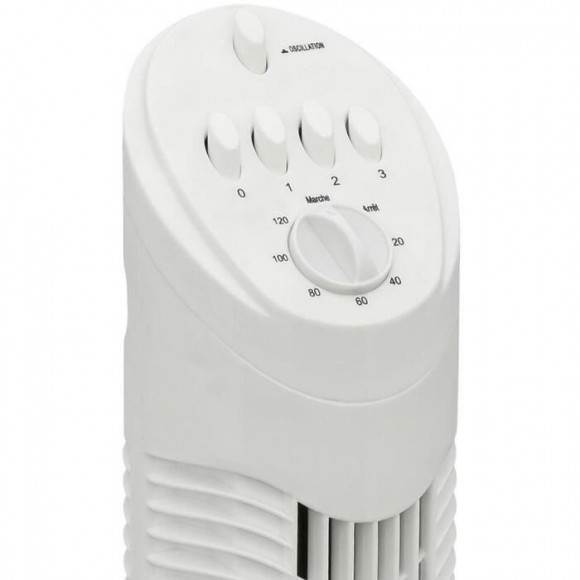 Bestron Ventilateur Colonne 75cm - Minuterie 120 Mn - 50w - Blanc - Debit Dair 26,25m3/min.- Vitesse De Lair 2,65m/sec