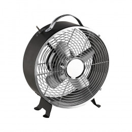 Ventilateur De Table Vintage 25w 25cm 2 Vitesses Noir - Dom348n