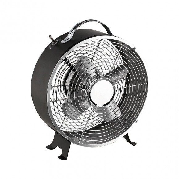 Ventilateur De Table Vintage 25w 25cm 2 Vitesses Noir - Dom348n