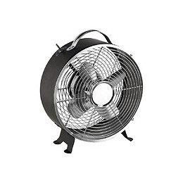 Ventilateur De Table Vintage 25w 25cm 2 Vitesses Noir - Dom348n