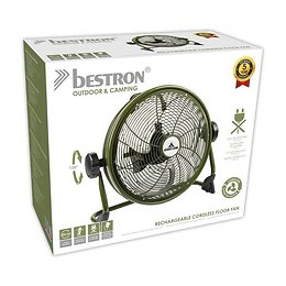 Bestron Brasseur - Panier 35cm - Rechargeable - En Couleur Outdoor Green - Debit Dair 38,42m3/min. - Vitesse De Lair 3,35m/sec