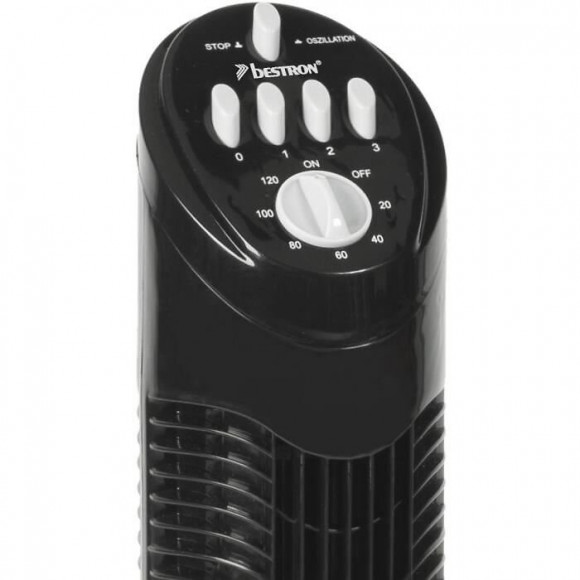Bestron Ventilateur Colonne 75cm - 50w - Noir - Debit Dair 26,25m3/min.- Vitesse De Lair 2,65m/sec - Sonore: 55,9 Db