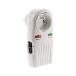 Parafoudre 1 Prise Protection Téléphone + Tv F/f 9,52mm (+ 2 Raccords Sat M/f)