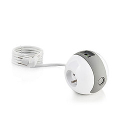 Multiprise Multimédia Wattball  2p 16a + 1p 6a + Usb 2.1a - Grise