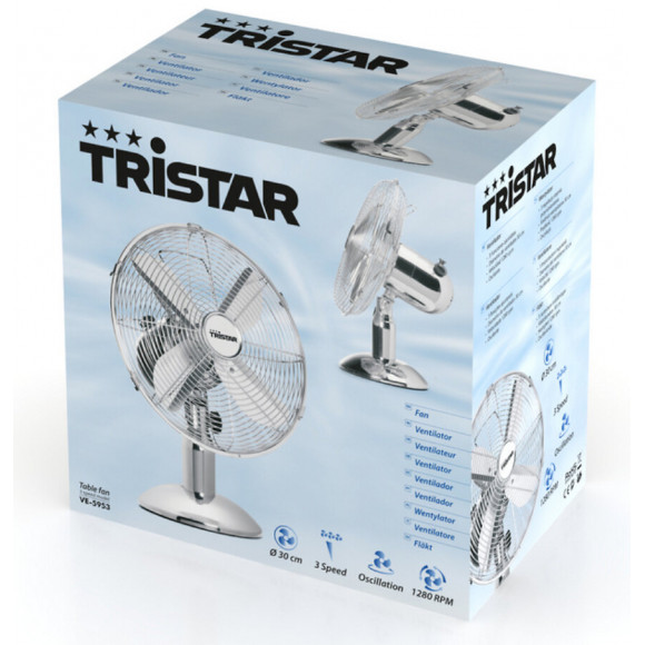Ventilateur De Table 30cm 35w Chrome - Ve5953