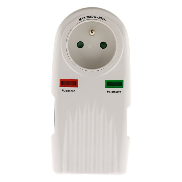 Parafoudre 1 Prise Protection Téléphone + Tv F/f 9,52mm (+ 2 Raccords Sat M/f)