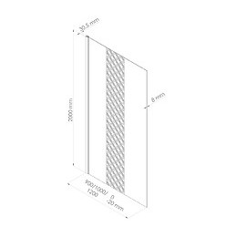 Paroi Taila - Paroi 100x200x0,8cm - Verre Trempé - Sérigraphie Givrée À Motif