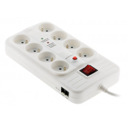 Parafoudre 8 Prises Avec Interrupteur Security Pro Tv F/f 9,52mm + Tel Rj11