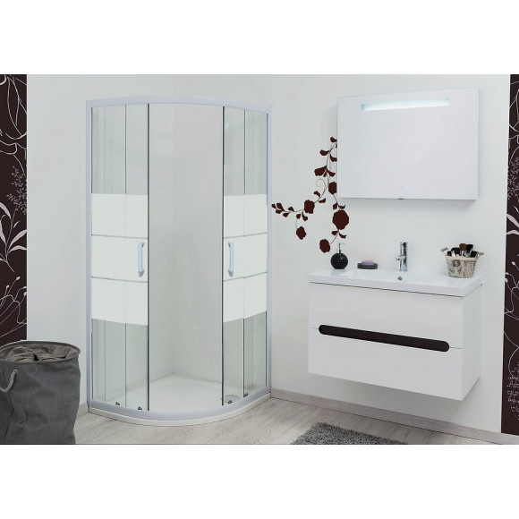 Façade Missi - Façade Coul. 1/4 C 90x185x0,4cm - Verre Trempé - Finitions Blanc