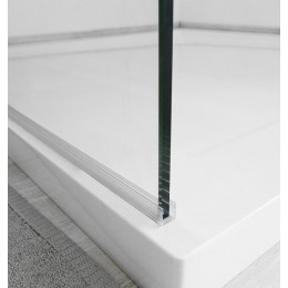 Paroi Indus - Paroi 90x200x0,8cm - Verre Trempé - Tablette - Finitions Noir Mat